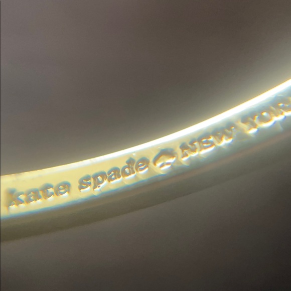 Kate Spade Love Notes Crystal Hinged Bangle Gold - Picture 9 of 15